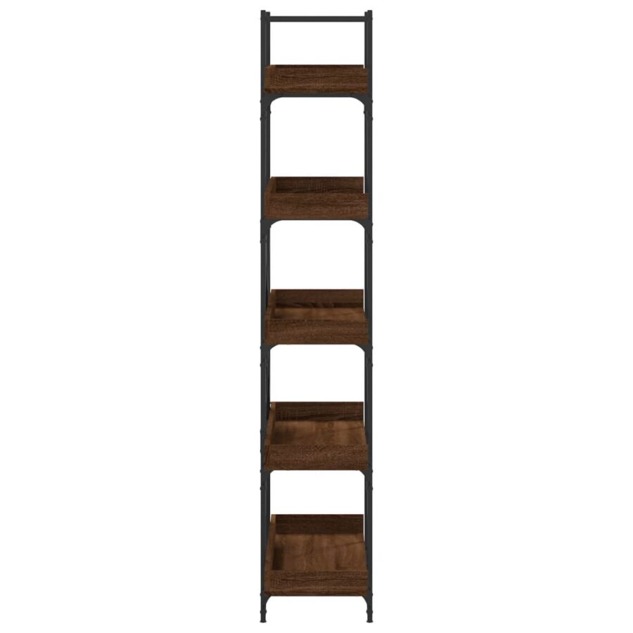 Boekenkast 5-laags 100x33x180,5 cm bewerkt hout bruineikenkleur - Afbeelding 5