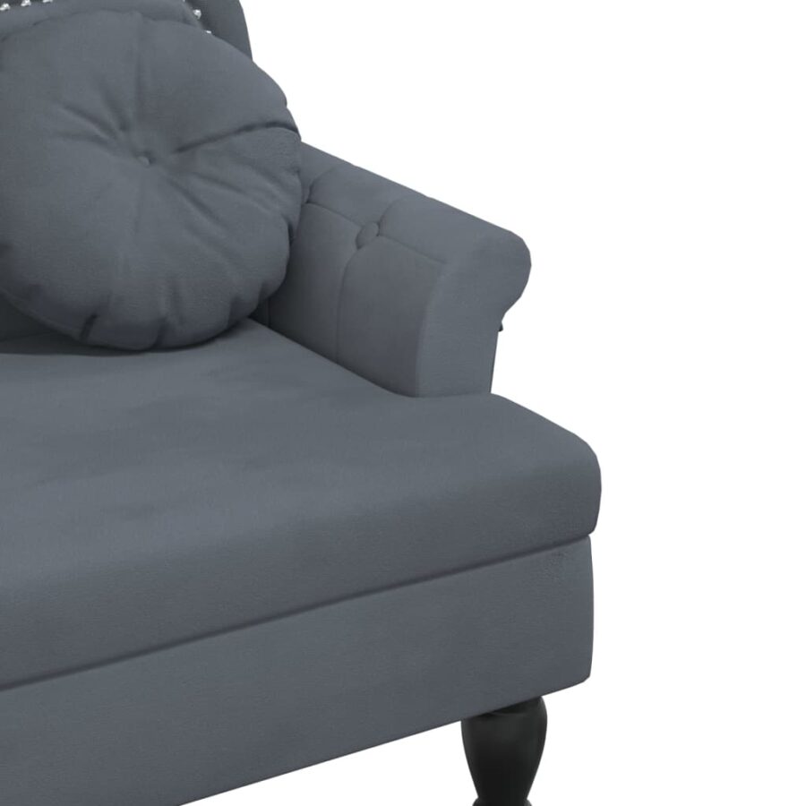 Bankje met kussens 120,5x65x75 cm fluweel donkergrijs - Afbeelding 6