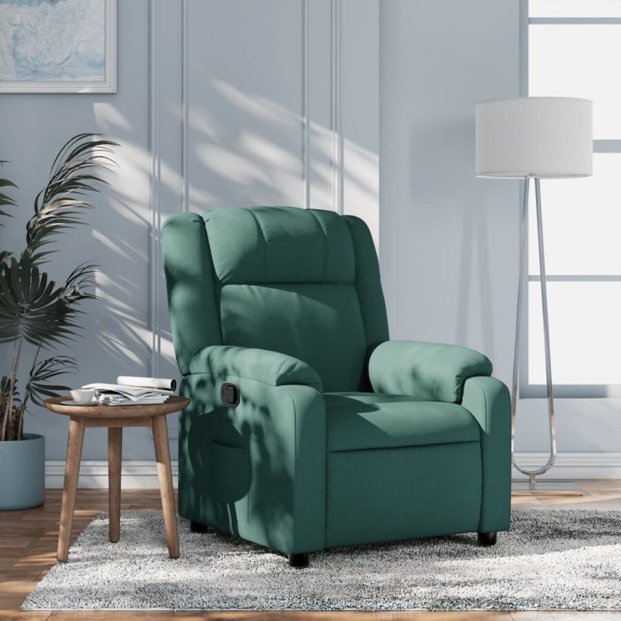 Fauteuil verstelbaar stof donkergroen