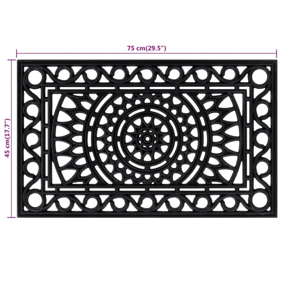Deurmat rechthoekig 45x75 cm rubber - Afbeelding 5
