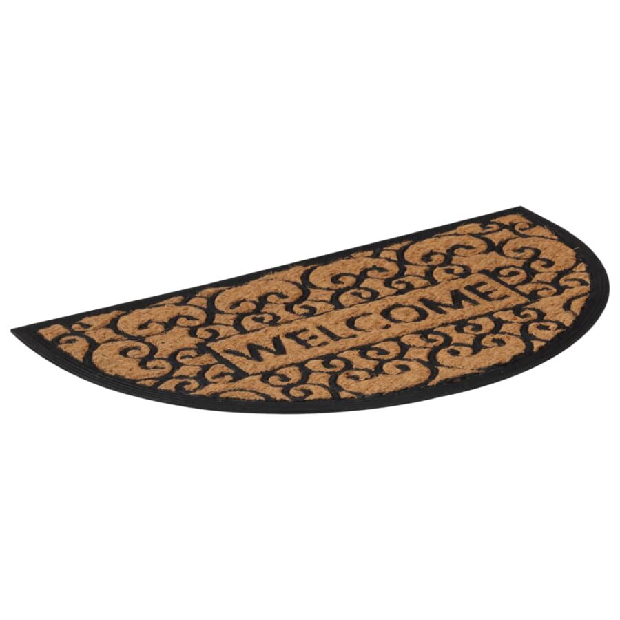 Deurmat halfrond 45x75 cm rubber en kokosvezel - Afbeelding 2
