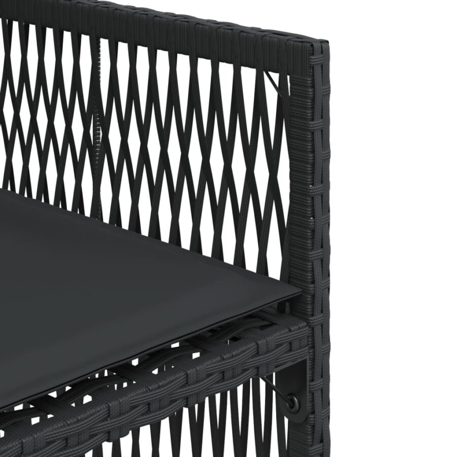 Tuinstoelen 4 st met kussens poly rattan zwart - Afbeelding 10