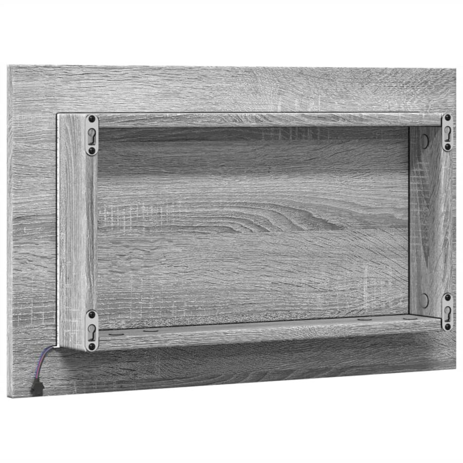 Badkamerspiegel 60x8,5x38 cm bewerkt hout grijs sonoma eiken - Afbeelding 8