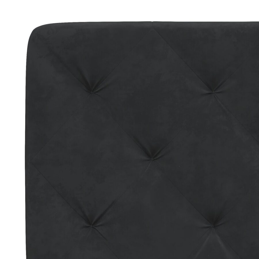 Hoofdbordkussen 80 cm fluweel zwart - Afbeelding 8