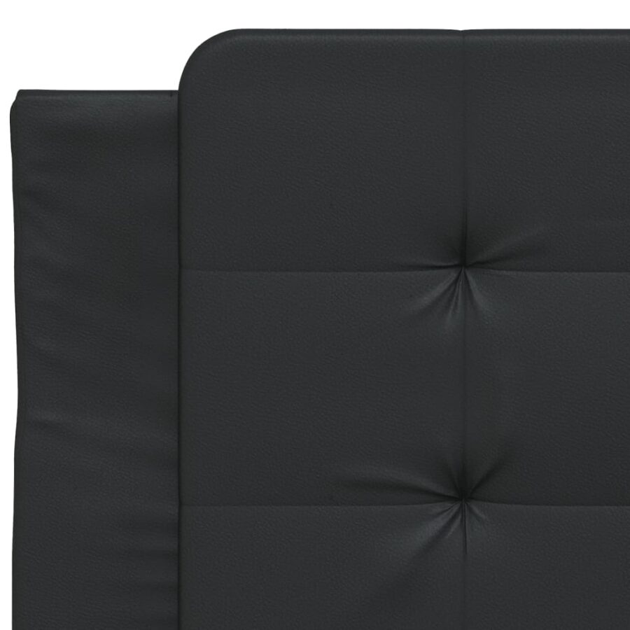 Hoofdbordkussen 80 cm kunstleer zwart - Afbeelding 7