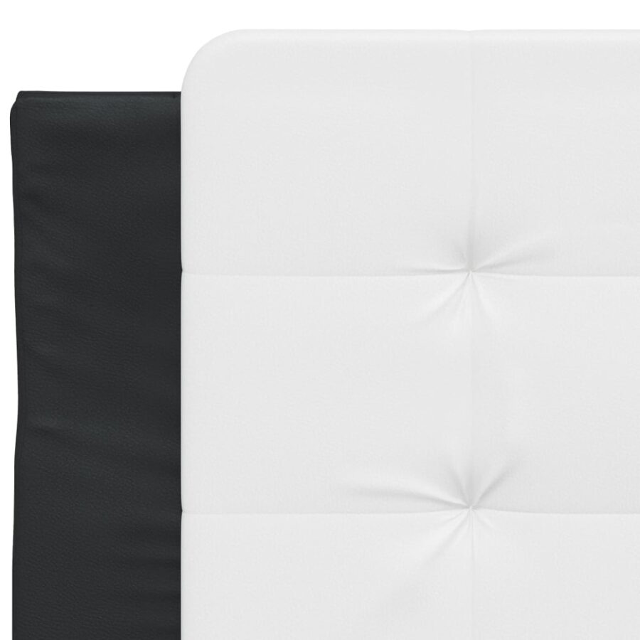 Hoofdbordkussen 80 cm kunstleer wit en zwart - Afbeelding 7