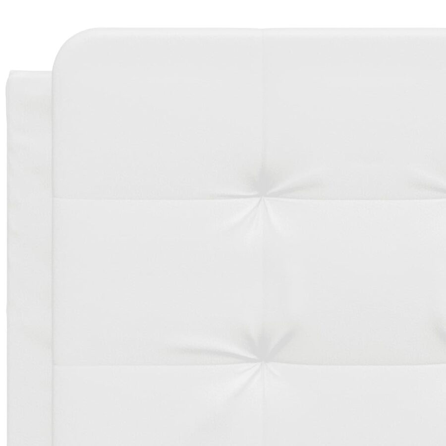 Hoofdbordkussen 140 cm kunstleer wit - Afbeelding 7