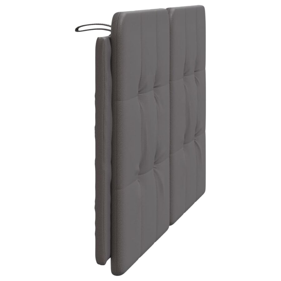 Hoofdbordkussen 140 cm kunstleer grijs - Afbeelding 5