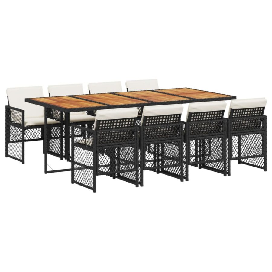 9-delige Tuinset poly rattan zwart - Afbeelding 2