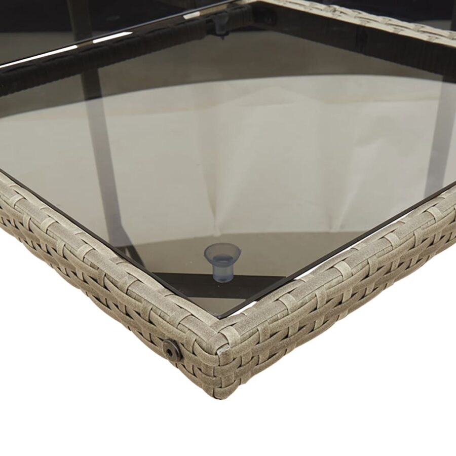 11-delige Tuinset met kussens poly rattan grijs - Afbeelding 8