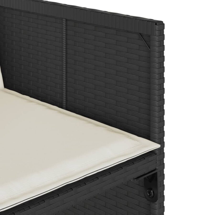 9-delige Tuinset poly rattan zwart - Afbeelding 9