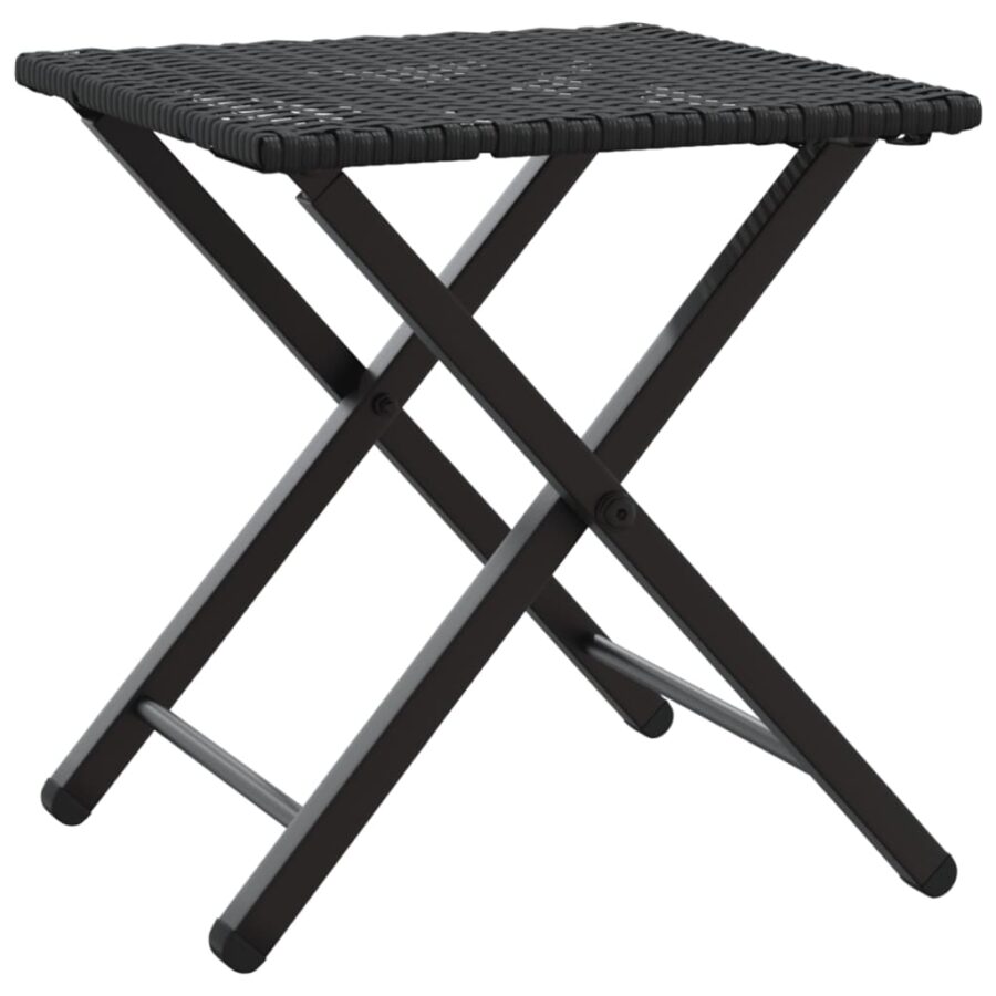 5-delige Tuinset inklapbaar poly rattan zwart - Afbeelding 6