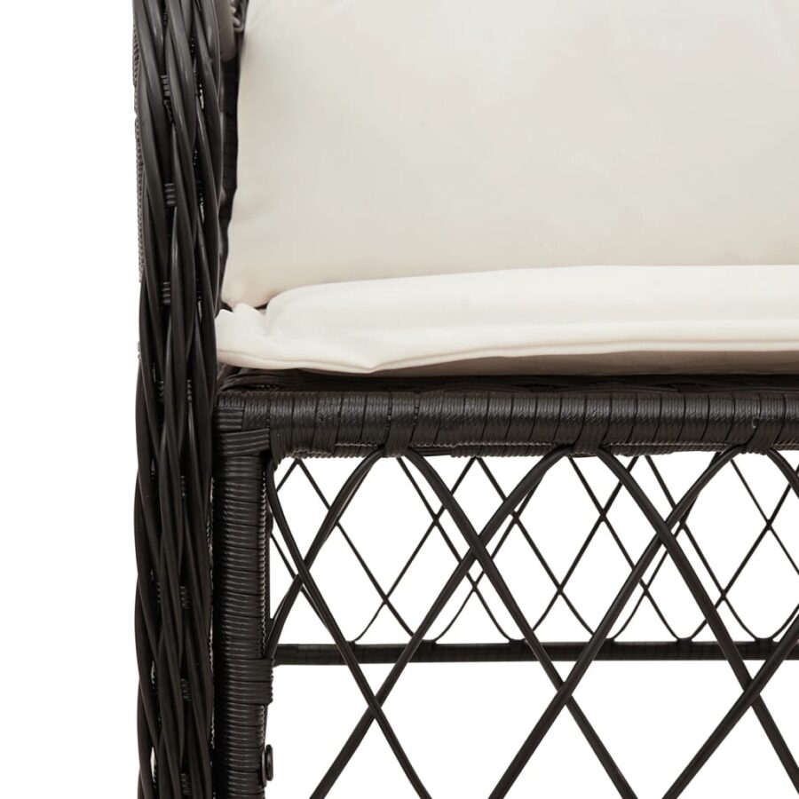 9-delige Tuinset poly rattan zwart - Afbeelding 5