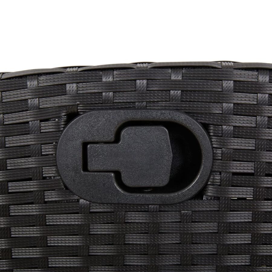 5-delige Tuinset met kussens poly rattan zwart - Afbeelding 7