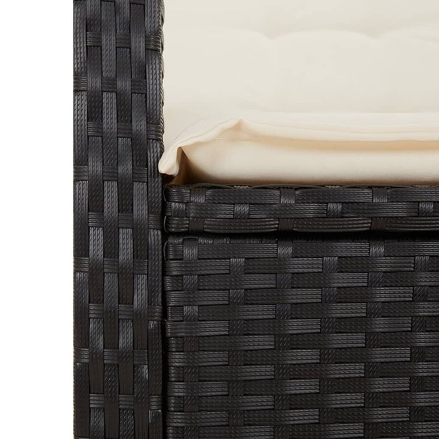 9-delige Tuinset poly rattan zwart - Afbeelding 10