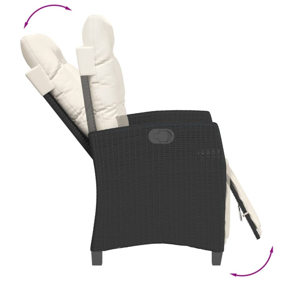 9-delige Tuinset poly rattan zwart - Afbeelding 7