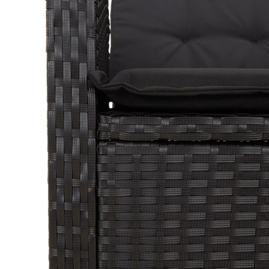 9-delige Tuinset poly rattan zwart - Afbeelding 6