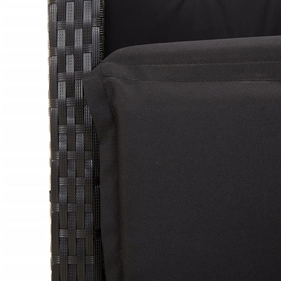 9-delige Tuinset poly rattan zwart - Afbeelding 6