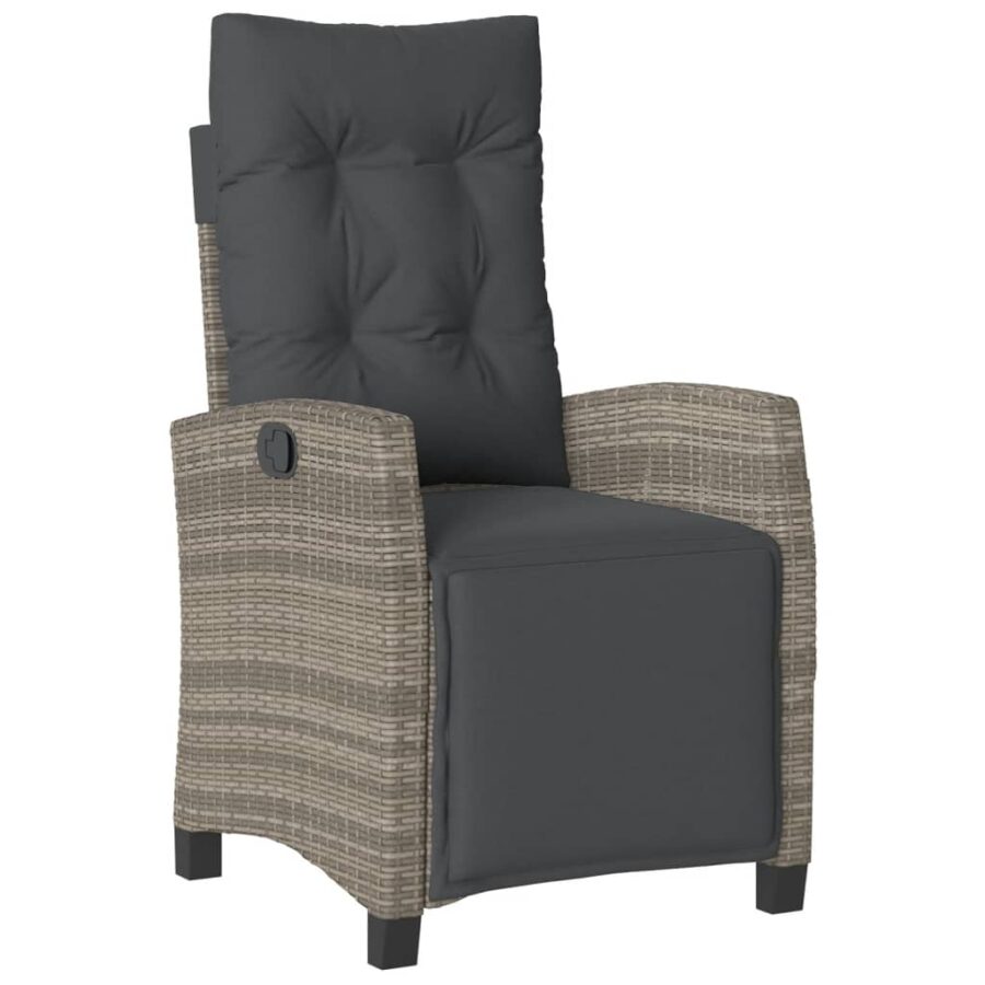 3-delige Tuinset met kussens poly rattan grijs - Afbeelding 3