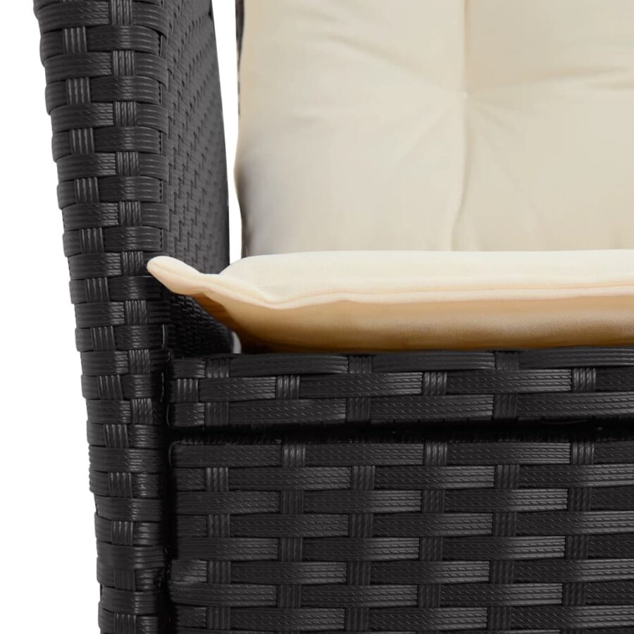 9-delige Tuinset poly rattan zwart - Afbeelding 5