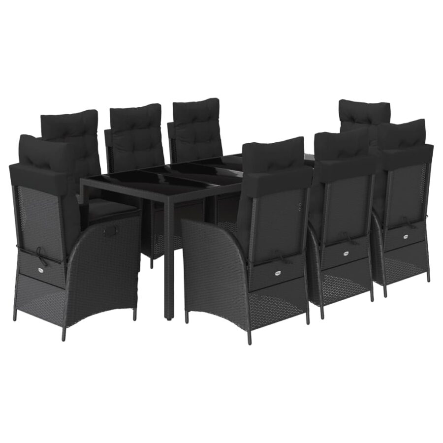 9-delige Tuinset poly rattan zwart - Afbeelding 2