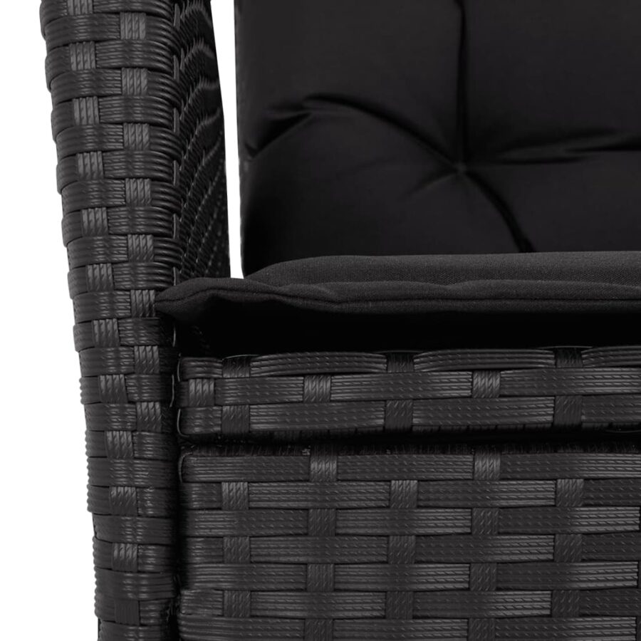 9-delige Tuinset poly rattan zwart - Afbeelding 6