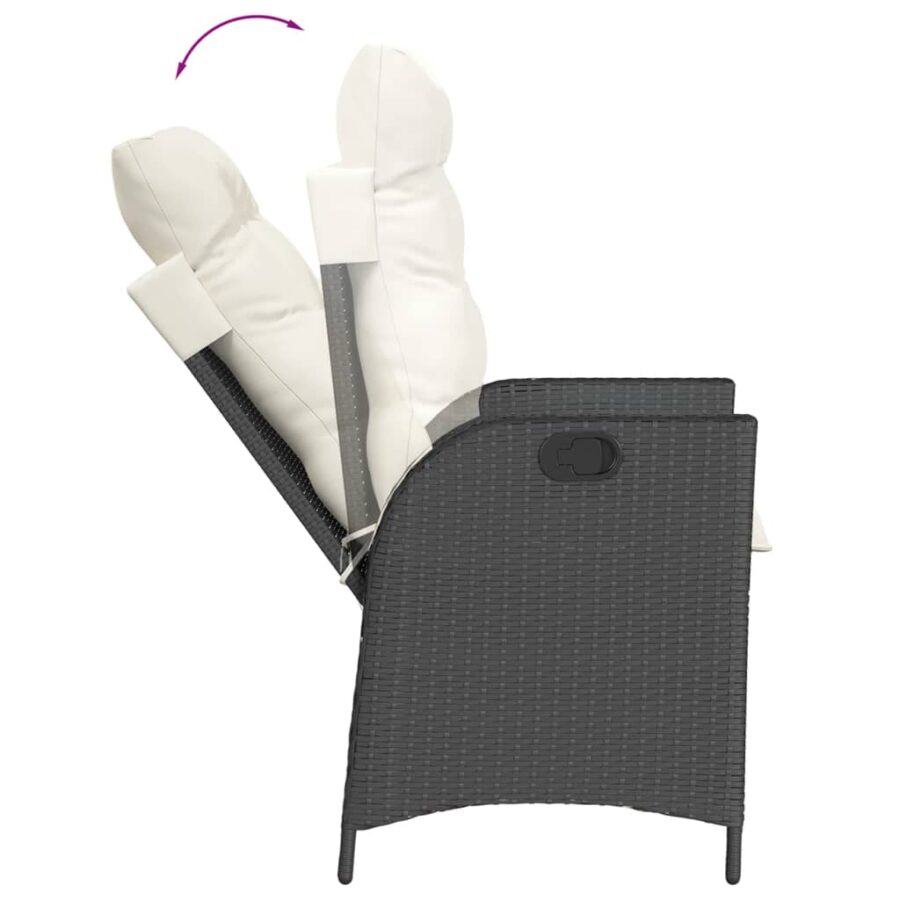 9-delige Tuinset poly rattan zwart - Afbeelding 4