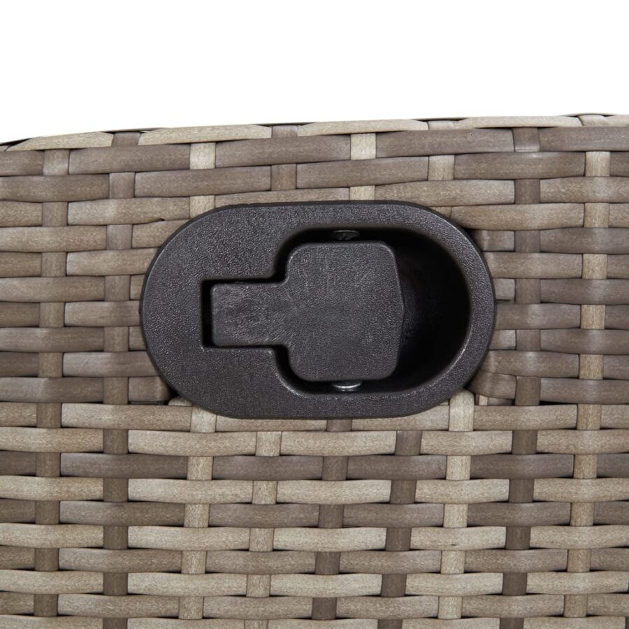 9-delige Tuinset met kussens poly rattan grijs - Afbeelding 5