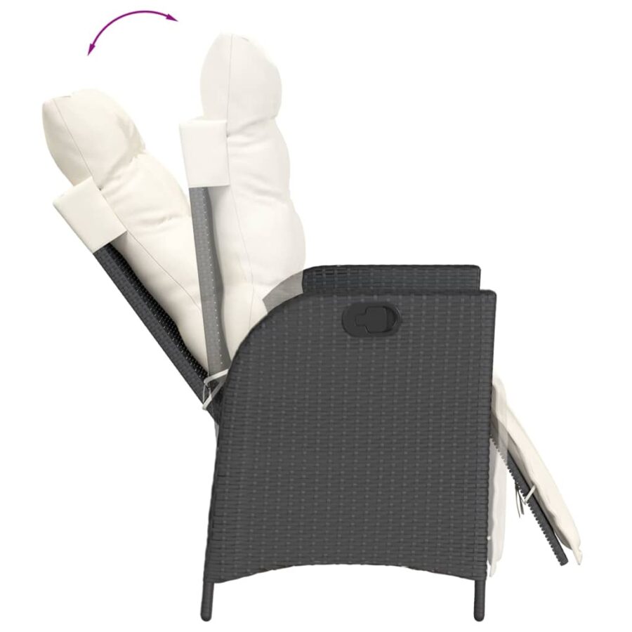 9-delige Tuinset poly rattan zwart - Afbeelding 5