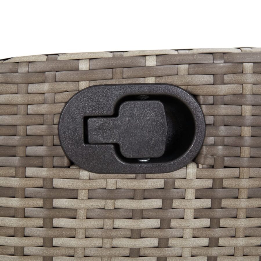 9-delige Tuinset met kussens poly rattan grijs - Afbeelding 8
