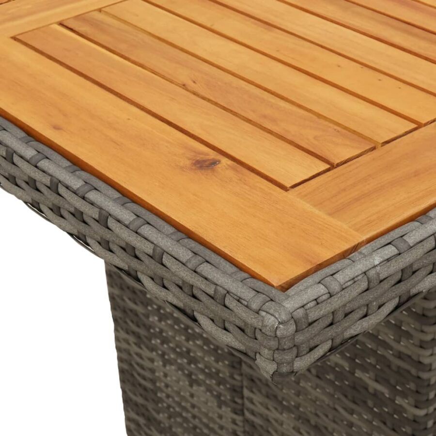 9-delige Tuinset met kussens poly rattan grijs - Afbeelding 8