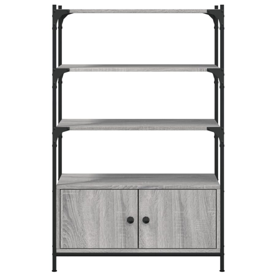Boekenkast 3-laags 70x30x109,5 cm bewerkt hout grijs sonoma - Afbeelding 6