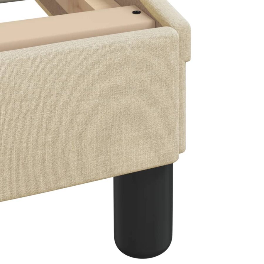 Bed met matras stof crèmekleurig 90x190 cm - Afbeelding 6