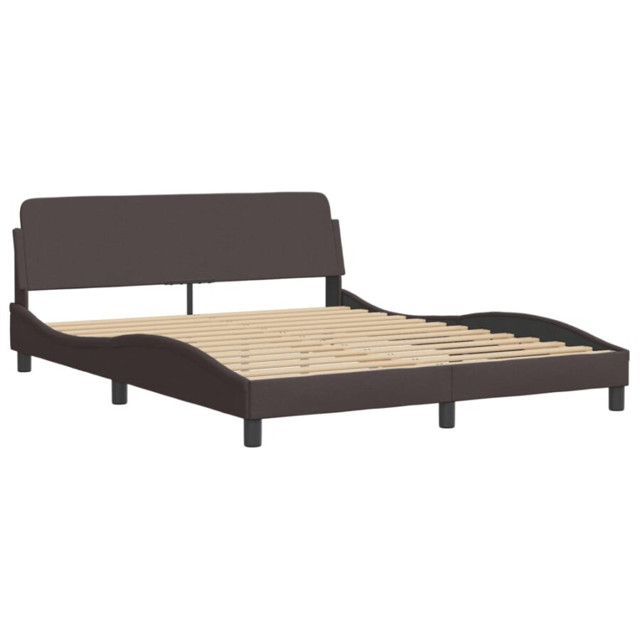 Bed met matras stof donkerbruin 160x200 cm - Afbeelding 4