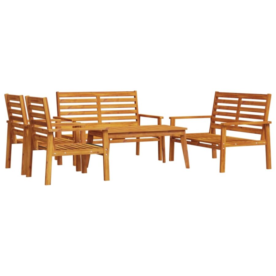 5-delige Loungeset massief acaciahout - Afbeelding 2