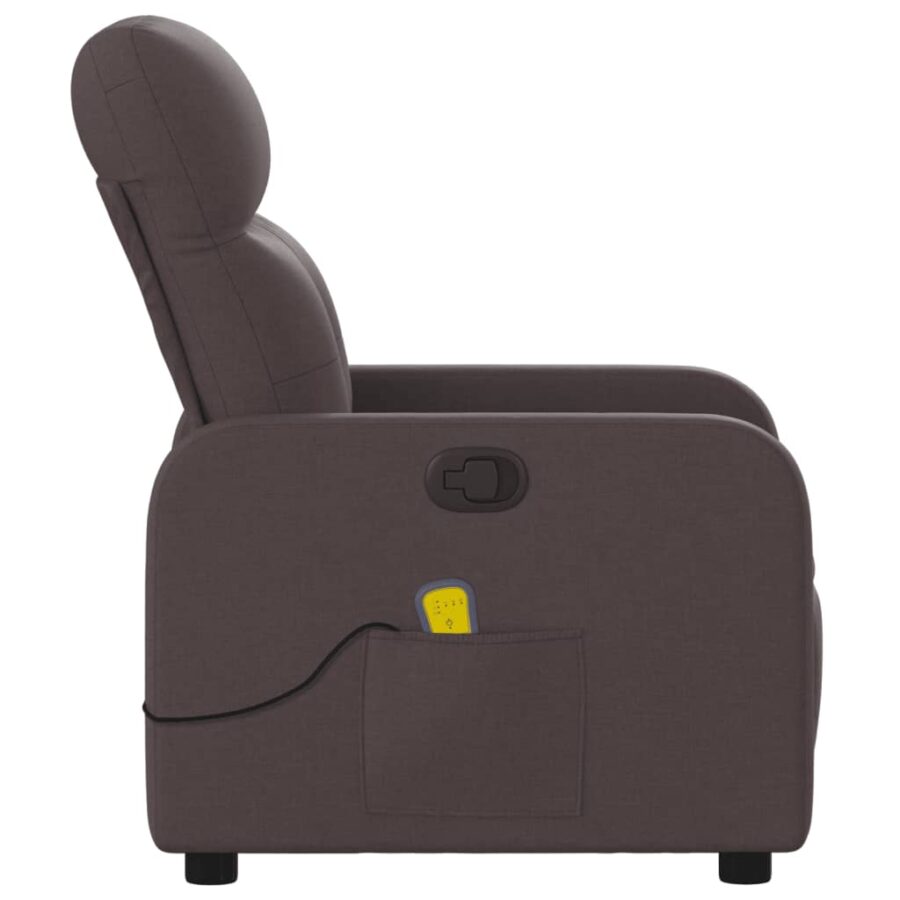 Massagestoel verstelbaar stof donkerbruin - Afbeelding 8