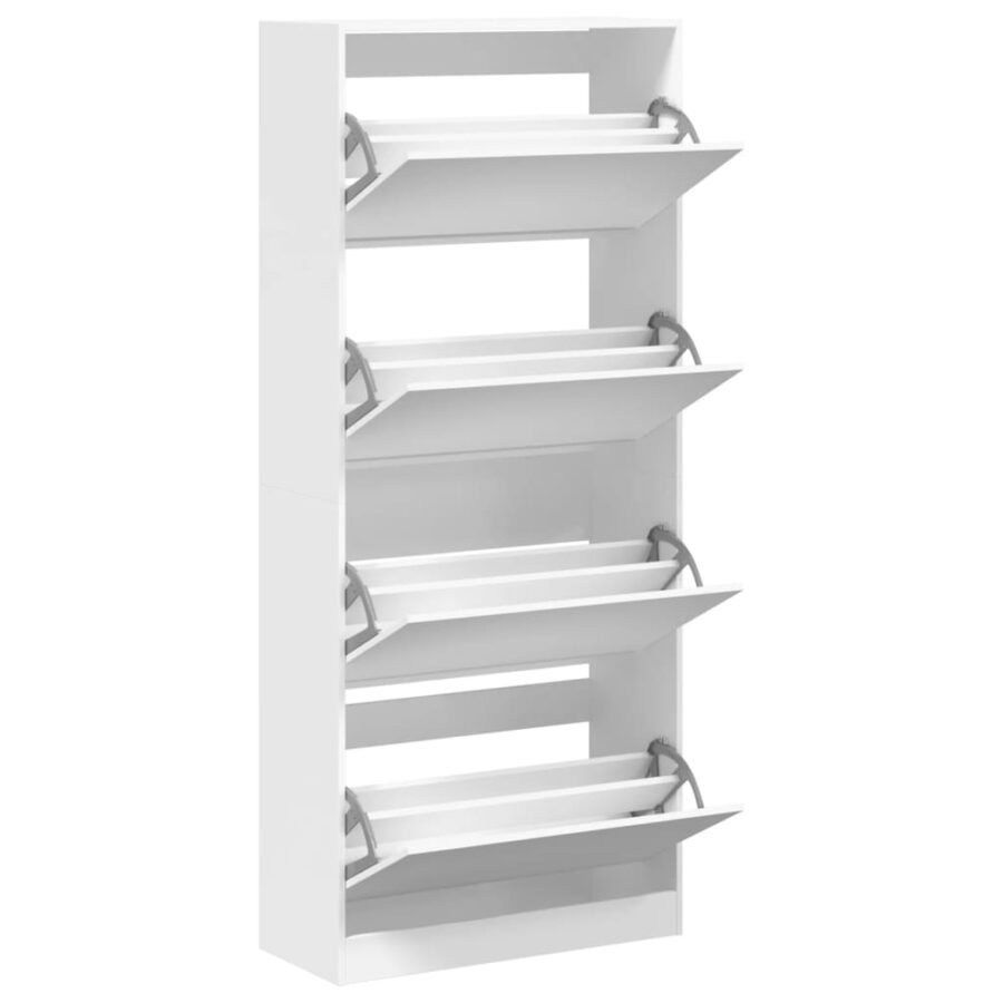 Schoenenkast met 4 klaplades 80x34x187,5 cm wit - Afbeelding 5