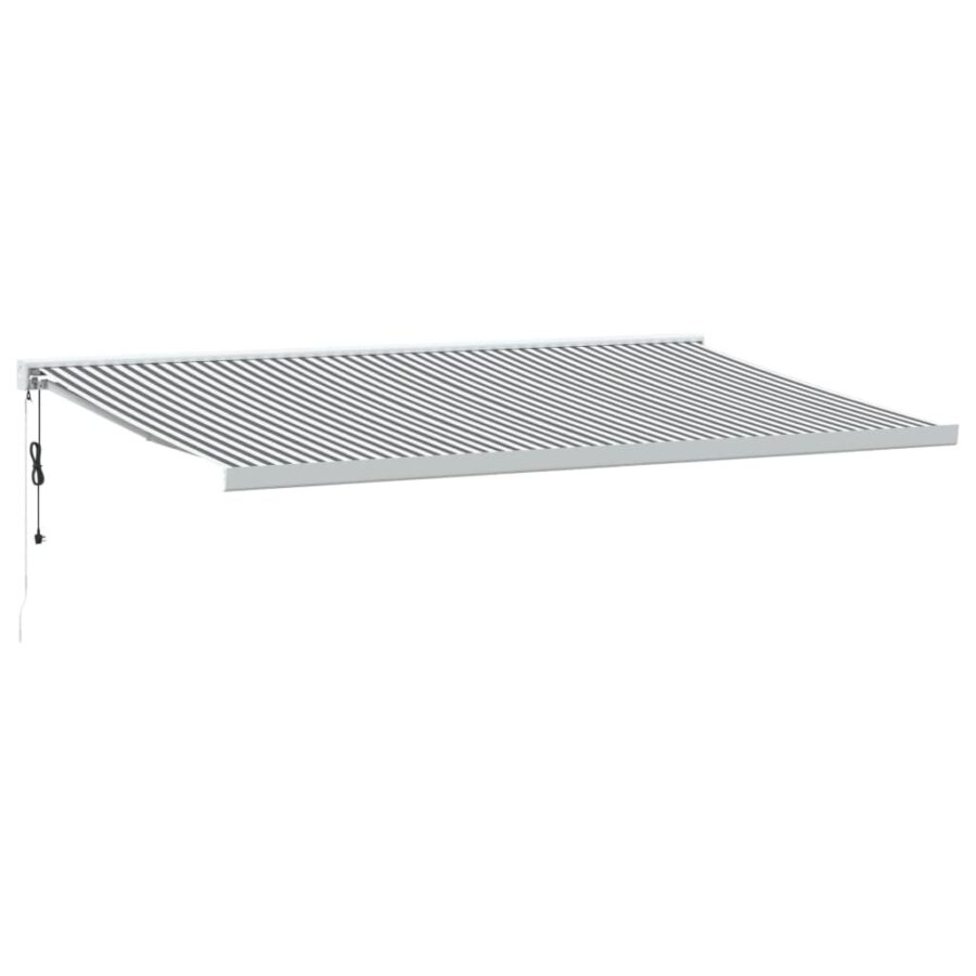 Luifel uittrekbaar 5x3 m stof en aluminium antraciet en wit - Afbeelding 2