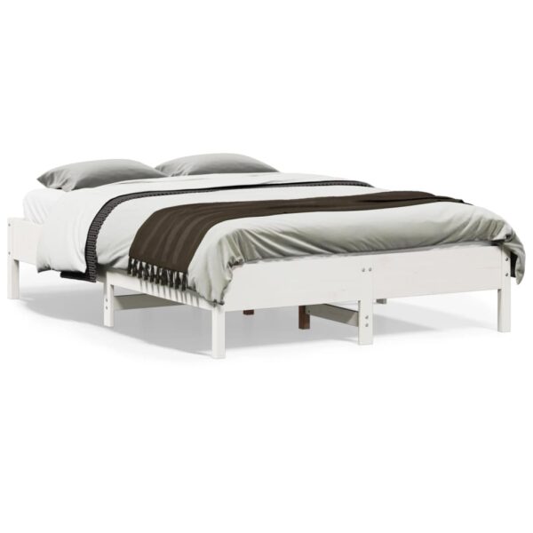 Bedframe zonder matras massief grenenhout wit 120x190 cm