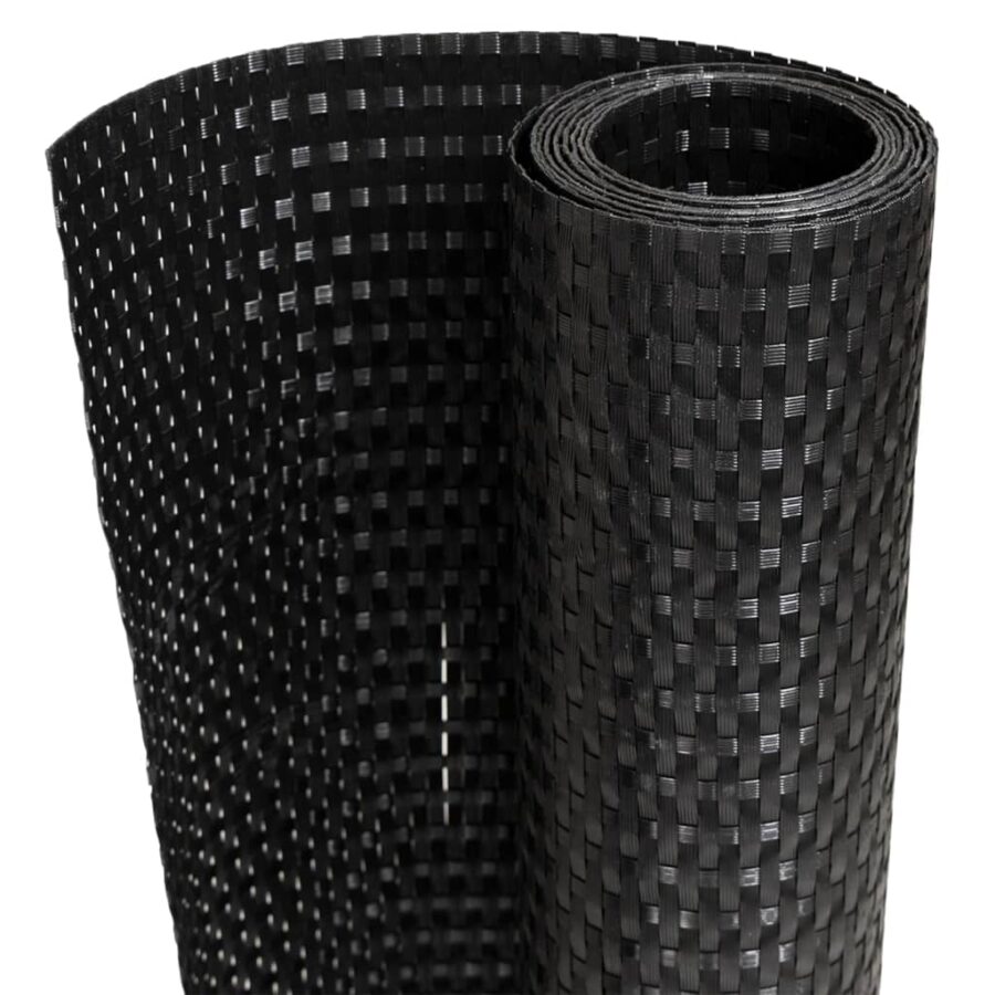 Balkonscherm 600x100 cm poly rattan zwart - Afbeelding 2
