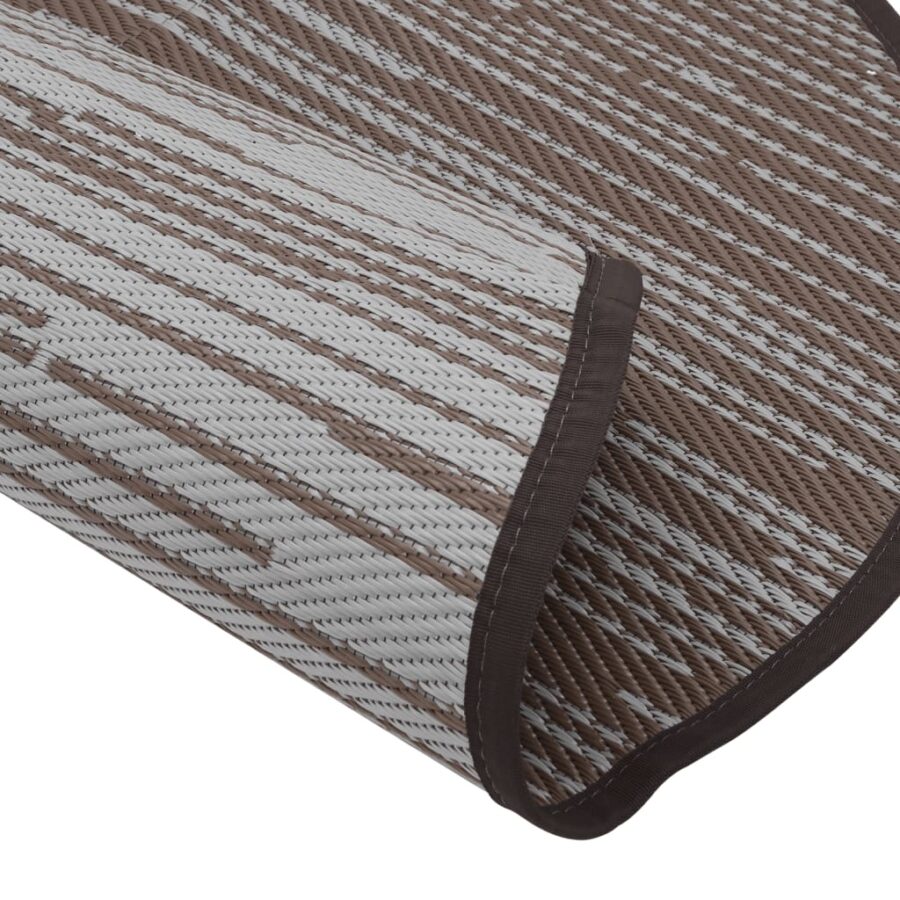 Buitenkleed Ø 120 cm polypropeen bruin - Afbeelding 5