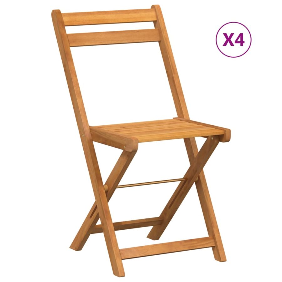 Bistrostoelen 4 st inklapbaar massief acaciahout - Afbeelding 2