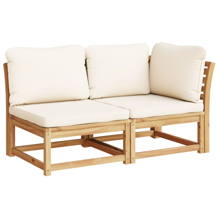 2-delige Loungeset met kussens massief acaciahout - Afbeelding 2
