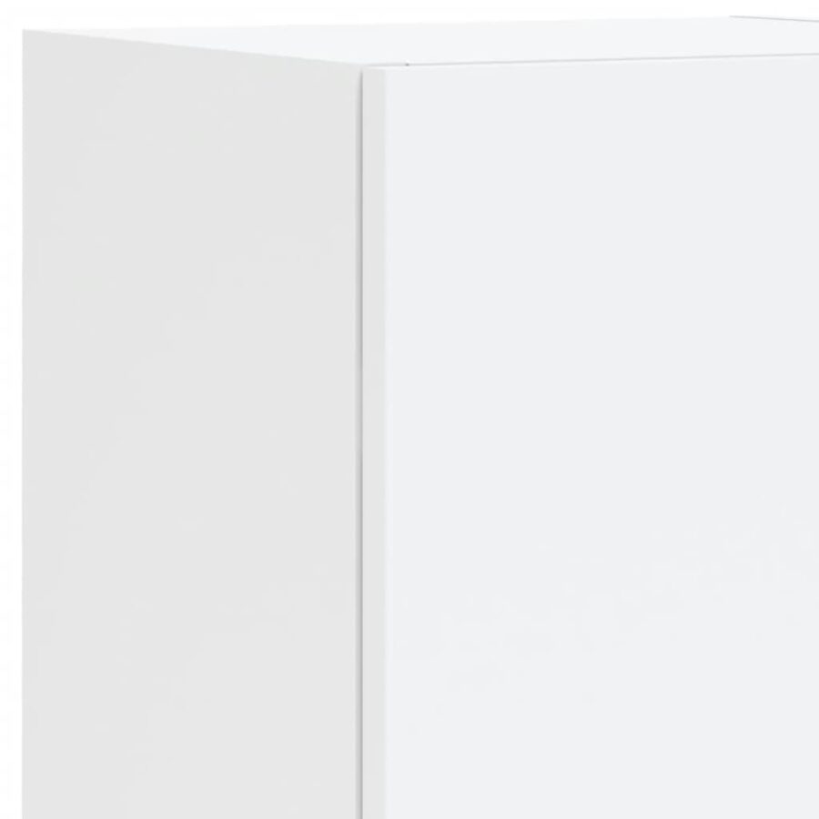 5-delige Tv-wandmeubelset met LED-verlichting bewerkt hout wit - Afbeelding 10
