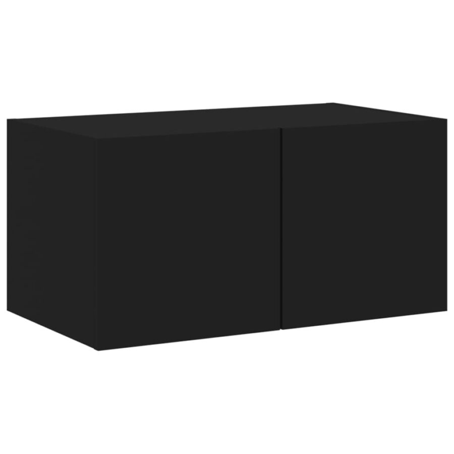 6-delige Tv-wandmeubelset met LED bewerkt hout zwart - Afbeelding 8