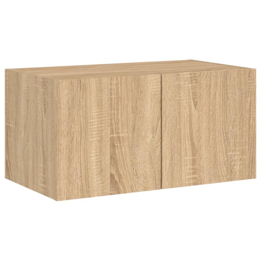 6-delige Tv-wandmeubelset met LED bewerkt hout sonoma eiken - Afbeelding 10