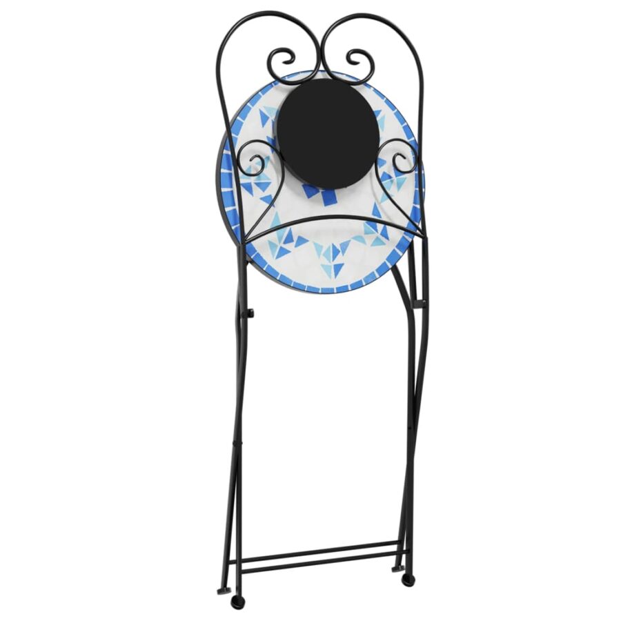 Bistrostoelen 2 st inklapbaar keramiek blauw en wit - Afbeelding 8
