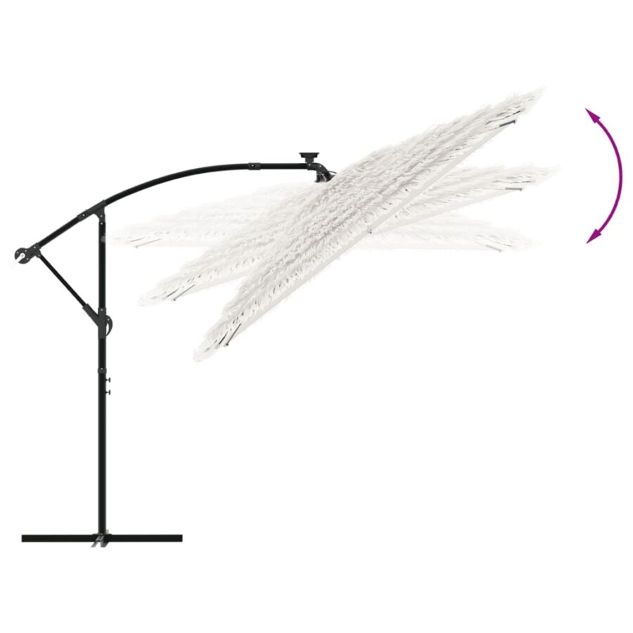Parasol met stalen paal 290x290x238 cm wit - Afbeelding 7