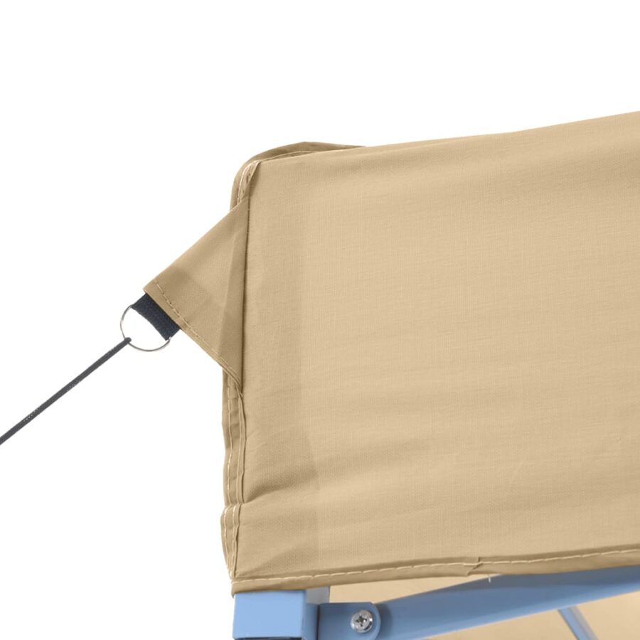 Partytent inklapbaar pop-up met 4 zijwanden beige - Afbeelding 8