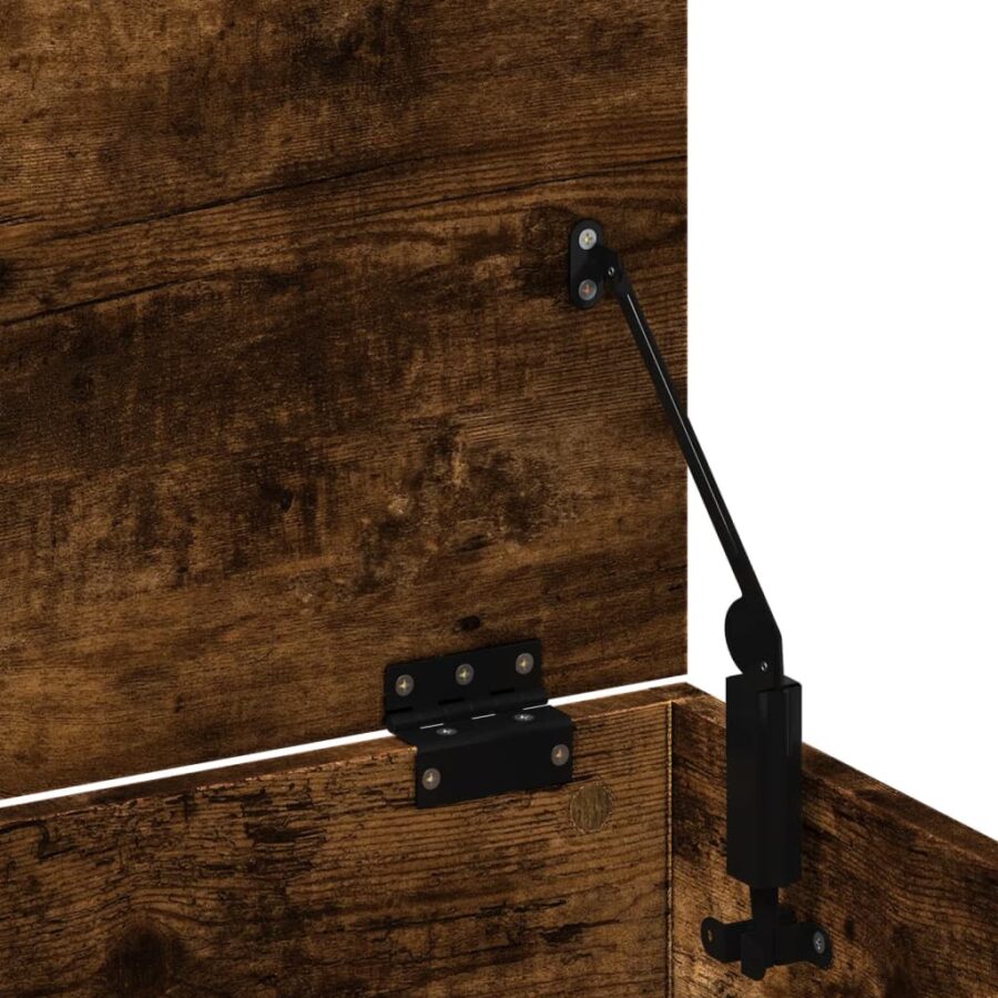 Opbergbox 102x35x35 cm bewerkt hout gerookt eikenkleurig - Afbeelding 9